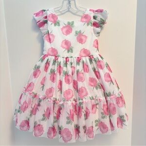 Janie and Jack Toddler Girl's Special Occasion Rose Party Dress White Rose 3T